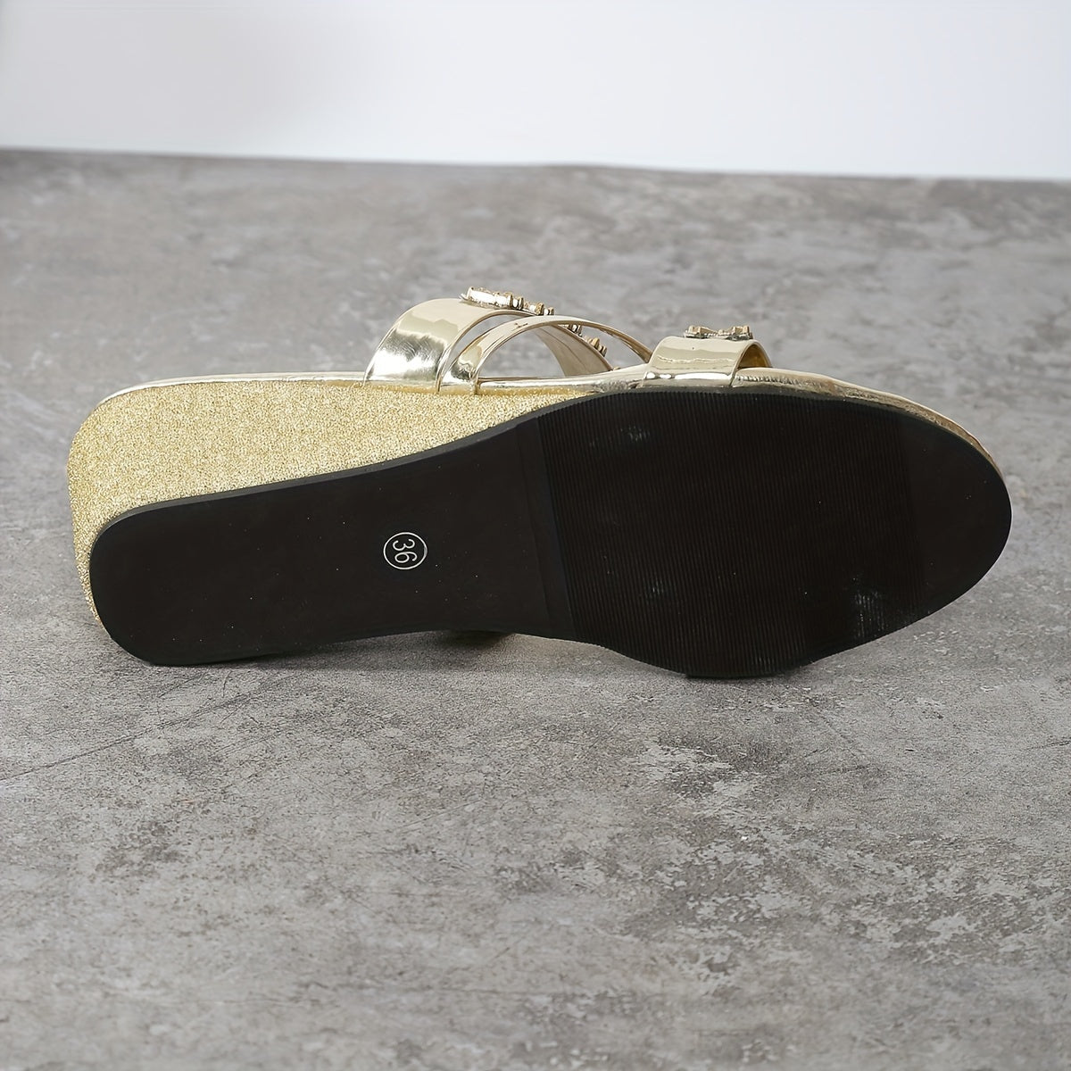 Stacey tacón de plataforma con purpurina dorada