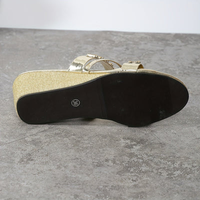 Stacey tacón de plataforma con purpurina dorada