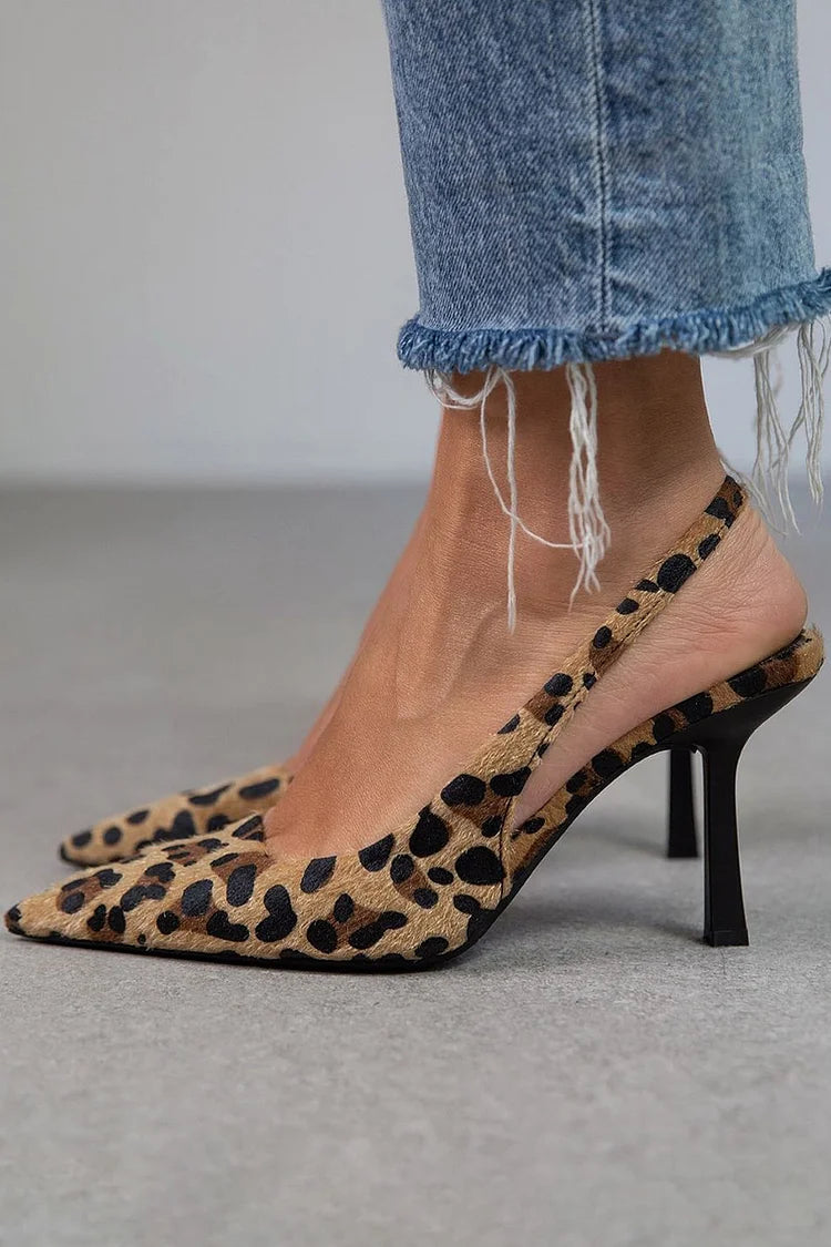 Angie | Tacones Slingback de Leopardo