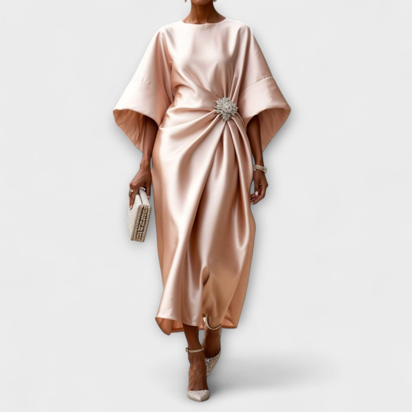 Vestido Maxi de Satén Brillante Luxe