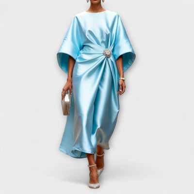 Vestido Maxi de Satén Brillante Luxe