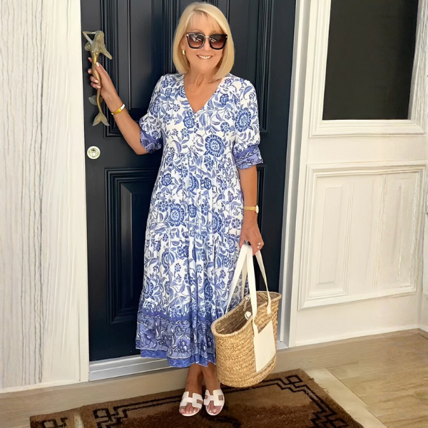 Keisha | Vestido Floral Elegante con Escote en V