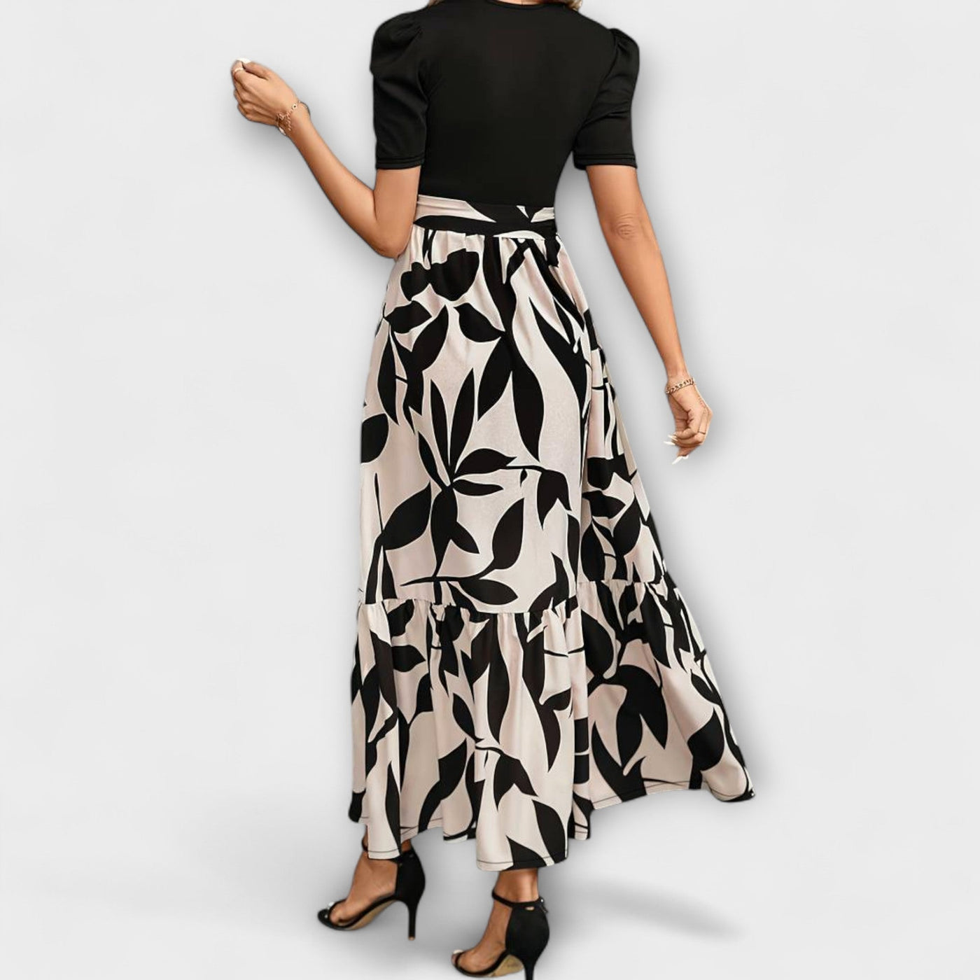 Luna - Vestido de Verano con Patrón Floral y Escote Redondo