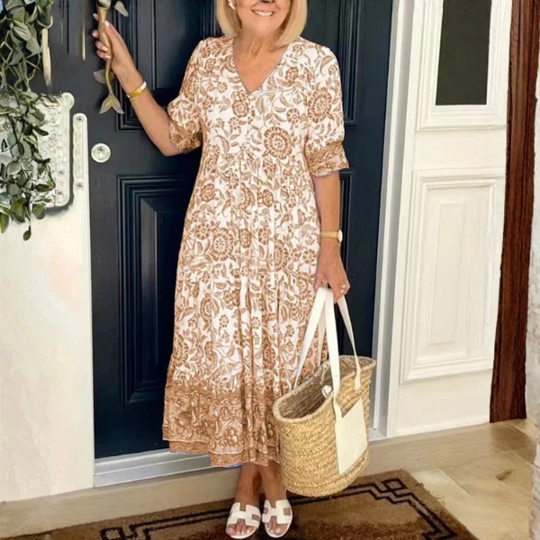 Keisha | Vestido Floral Elegante con Escote en V