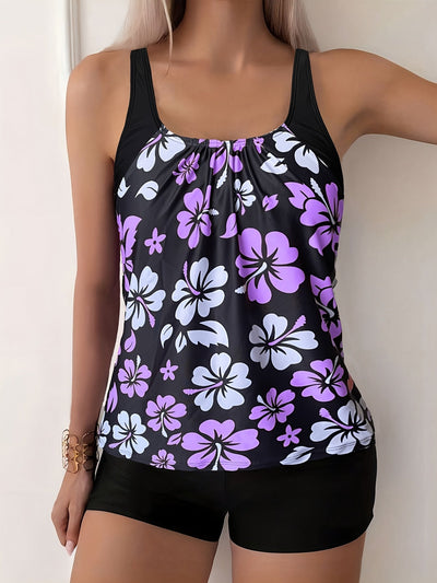 Elena | Conjunto de Tankini con Estampado Floral