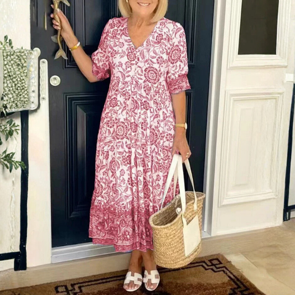 Keisha | Vestido Floral Elegante con Escote en V