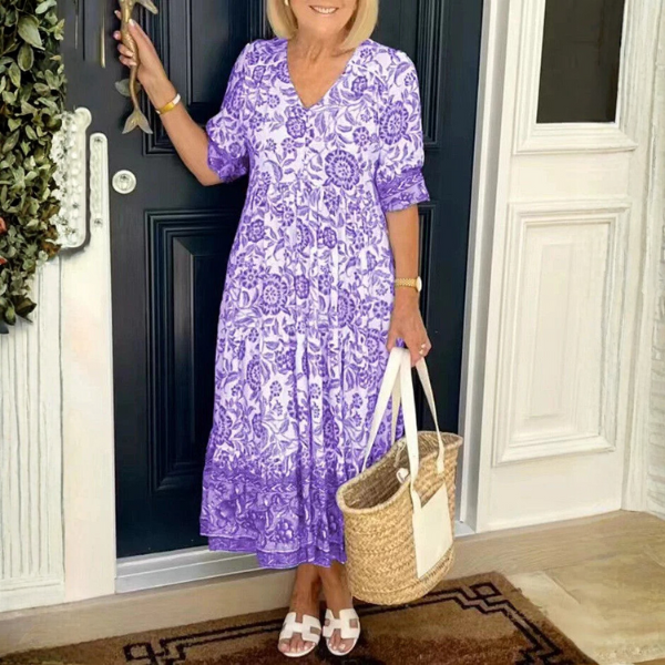 Keisha | Vestido Floral Elegante con Escote en V