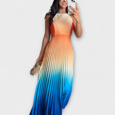 Haven - Elegante Vestido Maxi Sin Espalda con Tie-Dye