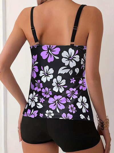 Elena | Conjunto de Tankini con Estampado Floral