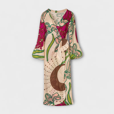 Tracey - Vestido Maxi Túnica con Corbata