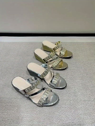 Stacey tacón de plataforma con purpurina dorada