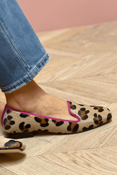 Yvonne | Mocasines de Cuero con Estampado de Leopardo