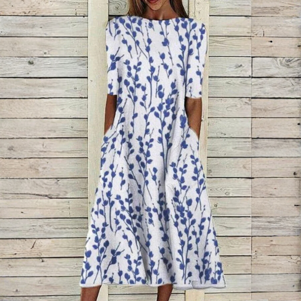 Hailey | Vestido de Cuello Redondo y Manga Corta