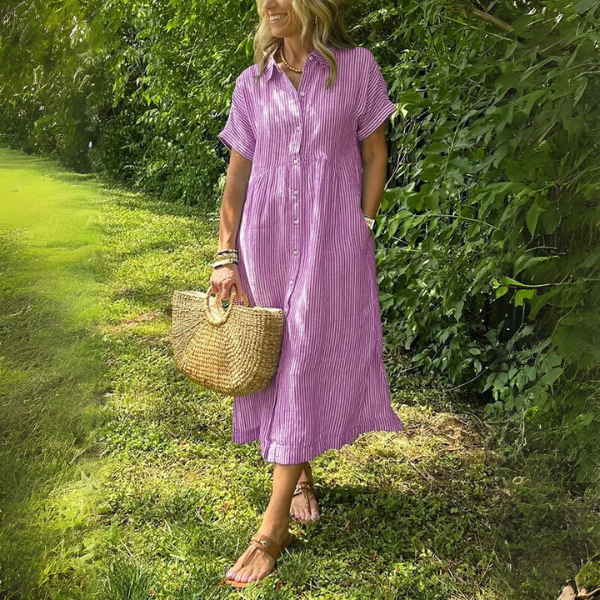 Amila | Vestido Elegante a Rayas