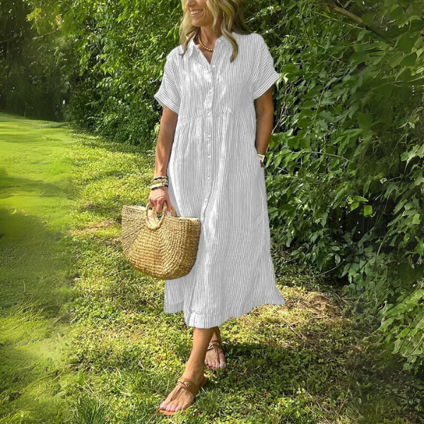 Amila | Vestido Elegante a Rayas