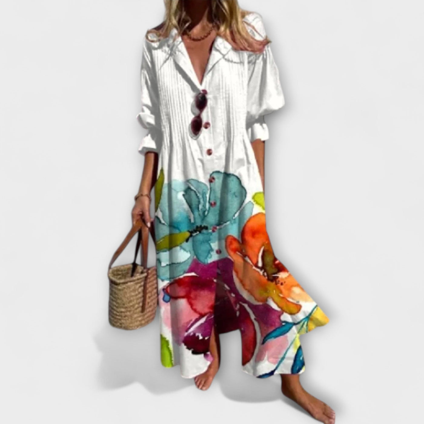 Lila - Vestido Maxi Halagador con Cobertura para el Abdomen