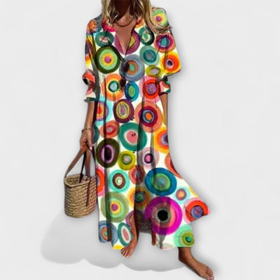 Lila - Vestido Maxi Halagador con Cobertura para el Abdomen