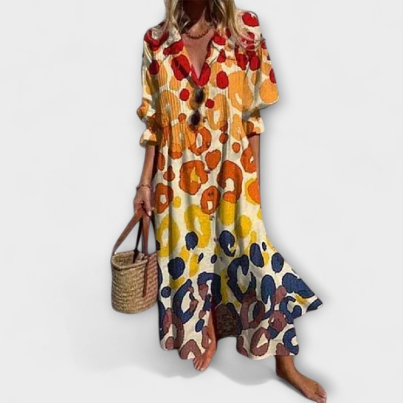 Lila - Vestido Maxi Halagador con Cobertura para el Abdomen