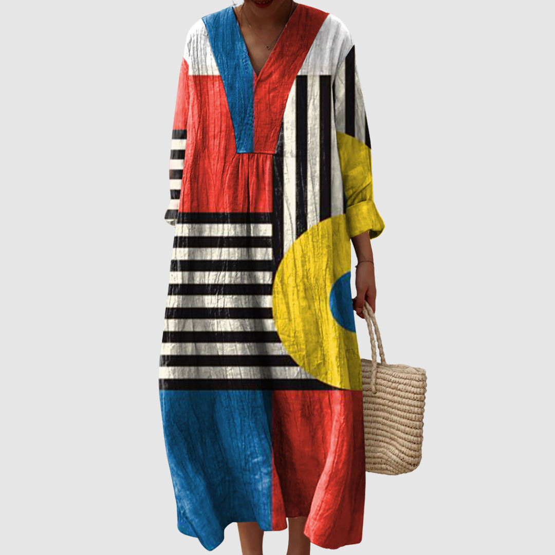 Nova | Vestido Colorblock de Arte Pop Retro