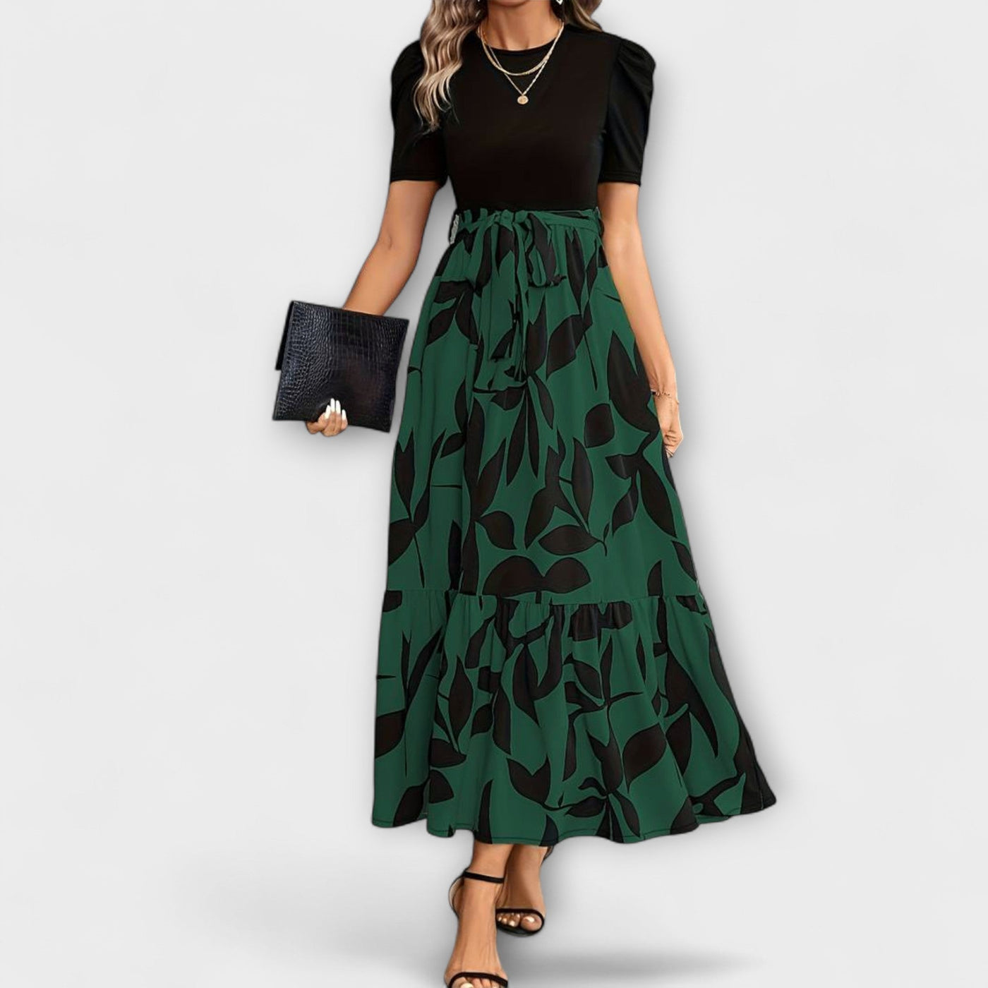 Luna - Vestido de Verano con Patrón Floral y Escote Redondo