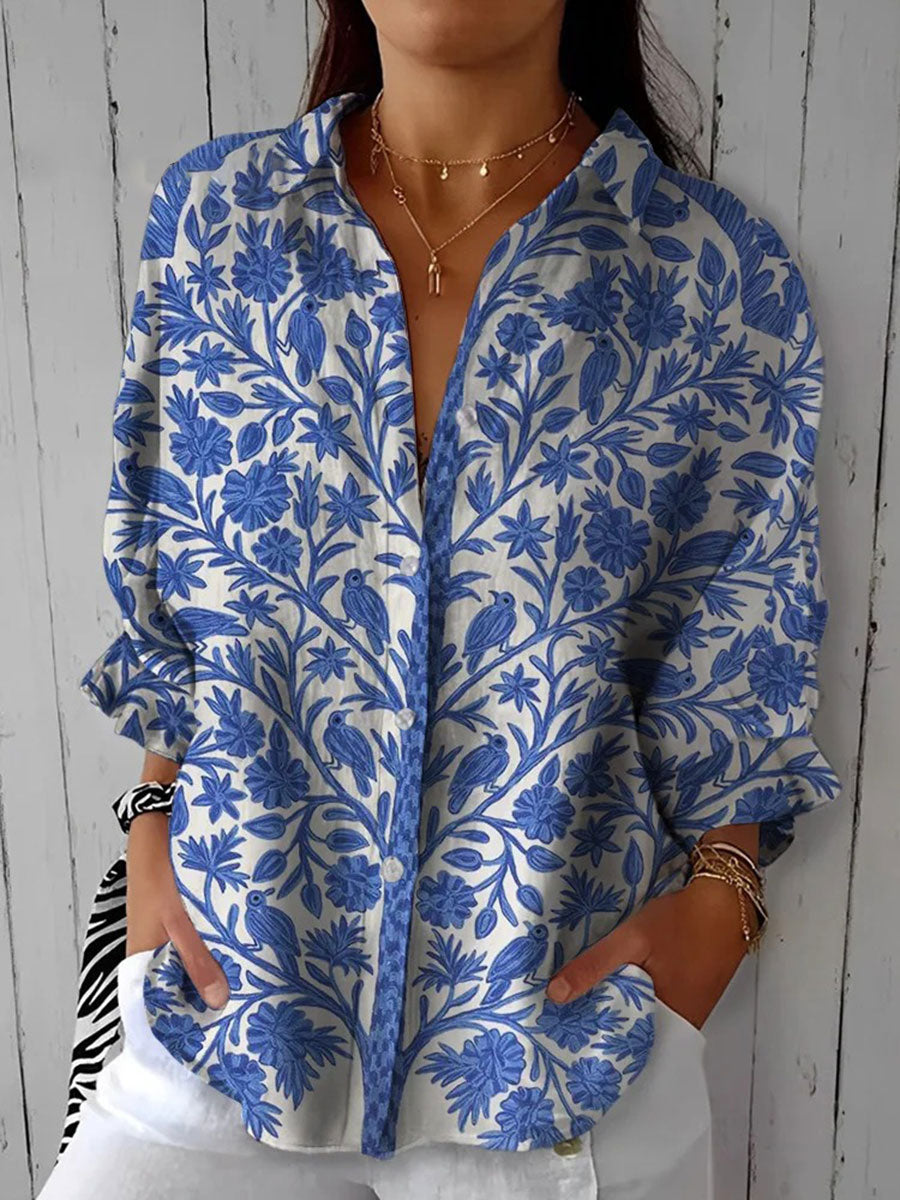 Frederikke | Blusa Jardín Azul