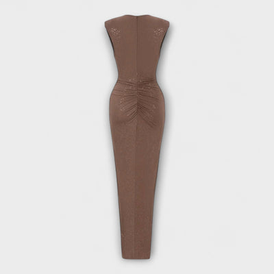 Thea - Vestido Maxi con Escote en V Profundo